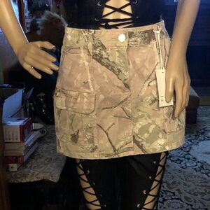 Disclosure Camouflage Mini Skirt Denim